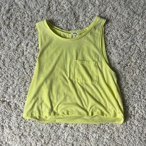 Neon yellow Garage comfy crop top